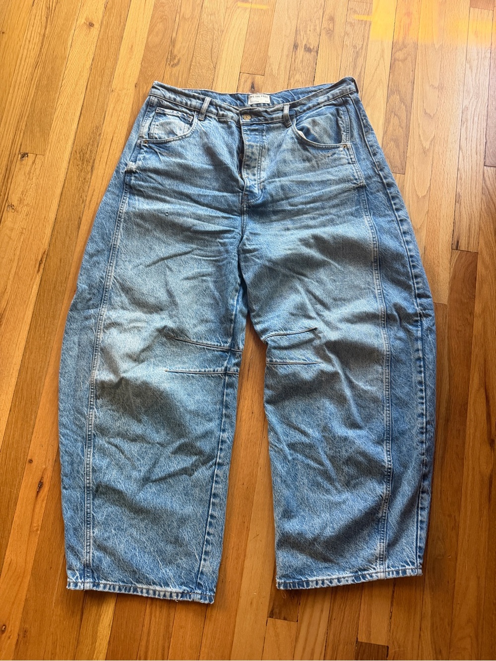 We the free acid wash barrel jeans